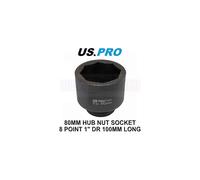 US PRO Tools 1" dr 80mm Impact Hub Nut Socket 8 Point 100mm Long Scania HGV 3525