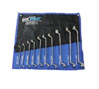 Us Pro Tools 10 Piece Double Offset Ring Spanner Set 6 - 27mm 75Deg Non-Slip 3527