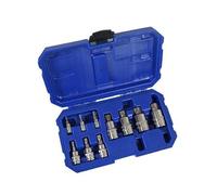 US PRO Tools 10Pc 1/4", 3/8" & 1/2" Dr Triple Square Bit Sockets in Case XZN 3993