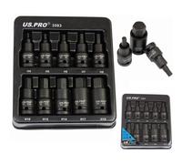 US PRO Tools 10pc Impact Hex Bit Socket Set 1/2'' Drive 4mm to 19mm 3593