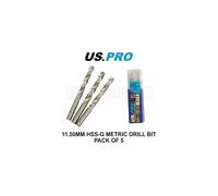 US PRO Tools 11.50MM HSS-G Metric twist Drill Bit Pack Of 5 2439