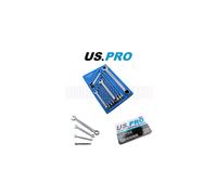 US PRO Tools 12 Piece Metric Combination Spanners Set In A Foam Tray 6-22mm 2273