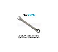 US PRO Tools 12mm Reversible Ratchet Spanner Wrench 72 Teeth Open & Ring End Wrench 3669