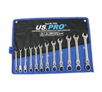 US PRO Tools 12pc Metric Flexible Gear Ratchet Combi Wrench Set 8-19mm 3918