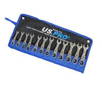 Us Pro Tools 12Pc Metric Stubby Flexi Ring Gear Ratchet Spanner Wrench Set 8-19mm 3476
