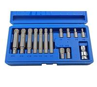 US PRO Tools 14pc 1/2" DR Ribe Socket Bit Set M5 - M14 with Adapter 2238