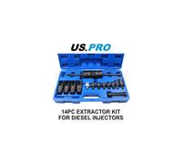 US PRO Tools 14pc Injector Extractor + Common Rail Adaptor Bosch Delphi etc 5597