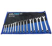 US PRO Tools 15PC Metric Combination Spanner Set 6-22MM 2243