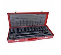 Us Pro Tools 16Pc 1/2" Dr Deep Impact Socket Set 10 - 24mm In Metal Case 3987