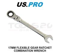 US PRO Tools 17mm Flexible Gear Ratchet Combination Wrench DIN3113 3886