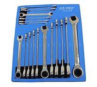 US PRO Tools 17pc 8mm-24mm Metric Gear Ratchet Wrench Spanner Set Eva Foam Tray 3566