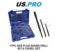 US PRO Tools 17PC SDS Plus Shank Drill Bit & Chisel Set 7208