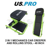 US PRO Tools 2 in 1 Mechanics Car Creeper and Rolling Stool 40 Inch 5064