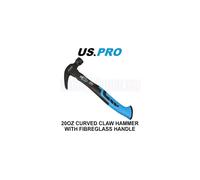 US PRO 20oz Claw Hammer 527g Fibreglass Handle 13'' Inch Curved Head Hammer