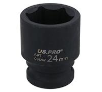 US PRO Tools 24mm Impact Socket 1/2" Drive 6 Point Single Hex 3825