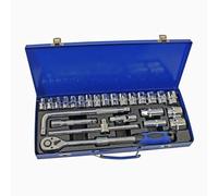 US PRO Tools 25pc 1/2" dr Extendable Ratchet Socket Set 10-32mm Sockets 6pt 3951