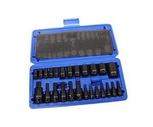 US PRO Tools 25pc 1/4 3/8 1/2” DR Impact E-Star Sockets & Star Bit Sockets Torx M&F 7521