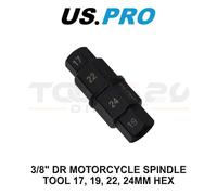 US PRO Tools 3/8" Dr Motorcycle Spindle Hex Tool 17 19 22 24mm 6918