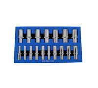 US PRO Tools 3/8" DRIVE DEEP SOCKET SET Metric 8 to 24mm 12 point in EVA Foam