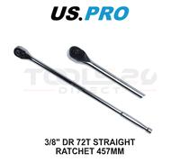US PRO Tools 3/8" Drive Extra Long 457mm 72T Straight Ratchet 4246