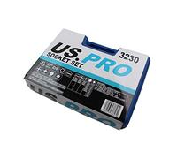 US PRO Tools 3/8" Drive Sockets & Deep Socket Set 61pc Tool Set 3230