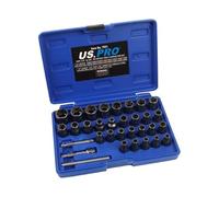 US PRO Tools 32pc 1/4" & 3/8" Dr Impact Bolt Extractor Set Easy Outs 7551