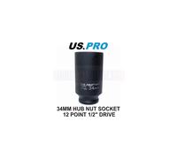 US PRO Tools 34mm 1/2" dr 12 Point Deep Hub Nut Socket, Gearbox etc 3485
