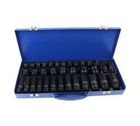 Us Pro Tools 35Pc 1/2" Dr 6Pt Deep & Shallow Impact Socket Set 8-32mm Metal Case 7604
