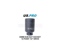 US PRO Tools 36mm 1/2" Drive Axle Hub Nut Socket 12 Point Deep Impact Socket 3487