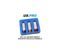 US PRO Tools 3PC 1/2" DR Alloy Wheel Impact Sockets 17, 19, 21mm 3837