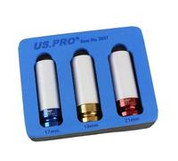 US PRO Tools 3PC 1/2" DR Alloy Wheel Impact Sockets 17, 19, 21mm 3837