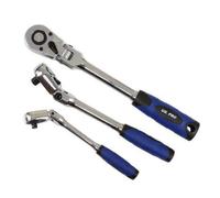 Us Pro Tools 3Pc Flexi Head Ratchet Set 1/4" 3/8" 1/2" Drives 4209