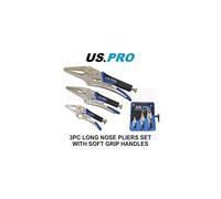 US PRO Tools 3pc Long Nose Locking Plier Pliers Set 5-10" Mole Grips Clamps 1846