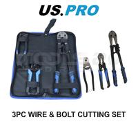 US PRO Tools 3PC Wire & Bolt Cutting Set In Pouch 7237