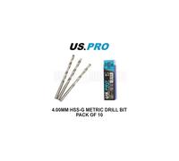 US PRO Tools 4.00MM HSS-G Metric twist Drill Bit Pack Of 10 2422