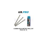 US PRO Tools 4.50MM HSS-G Metric twist Drill Bit Pack Of 10 2424