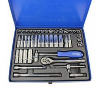 Us Pro Tools 43Pc 1/4" Dr Metric & Af, Imperial Socket Set, Ratchet, Bars, 3539
