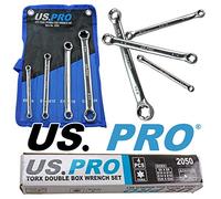 US PRO Tools 4pc Double E-Torx/Female Tox Star Wrench Spanner Set E6 - E24 2050