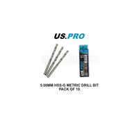 US PRO Tools 5.00MM HSS-G Metric twist Drill Bit Pack Of 10 2425