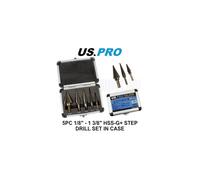 US PRO Tools 5PC Hss-G+ Step Drill Set 1/8"-1 3/8" In case 7139