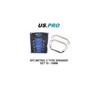 US PRO Tools 5pc Metric C Type Spanner Set, Spanners 10 to 19mm 3233