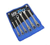 US PRO Tools 6pc Metric Flexi Double Ring Gear Ratchet Spanner Wrench Set 8-19mm 3475