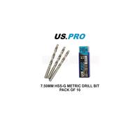 US PRO Tools 7.50MM HSS-G Metric twist Drill Bit Pack Of 10 2431