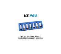 US PRO Tools 7PC 1/2" DR Deep Alloy Wheel Impact Sockets 17 - 27mm 3838