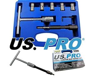 US PRO Tools 7pc Diesel Engine Injector Seat Cutter, Cutting Tool Pilot Key 5588
