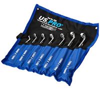 US PRO Tools 7pc Double Hex 35 Deg Offset Swan Neck Spanner Set 6-19mm 2984
