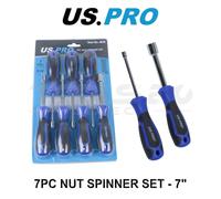 US PRO Tools 7pc Nut Spinner Screwdriver Set 5 - 13mm CR-V 4630