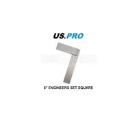 US PRO Tools 8" (200mm) Engineers Set Square Stainless Steel 2686