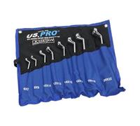 US PRO Tools 8 Piece Double Offset Ring Spanner Wrench Set 6-22MM 75DEG 3529