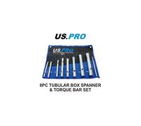 US PRO Tools 8 Piece Tubular Box Spanner & Torque Bar Set 6mm - 22mm 2271
